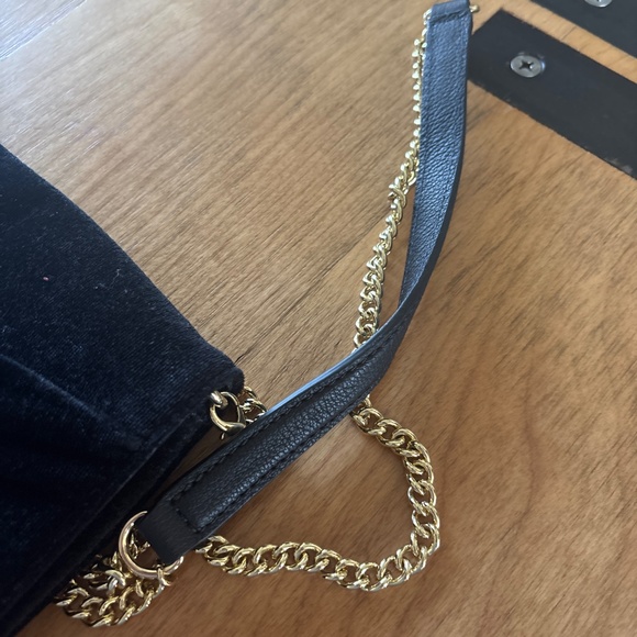 Talbots black velvet bow clutch crossbody bag holiday evening - Picture 6 of 7